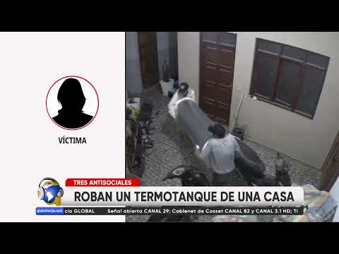 LADRONES ROBAN TERMOTANQUE QUE POR SU PESO ABANDONAN EN LA CALLE