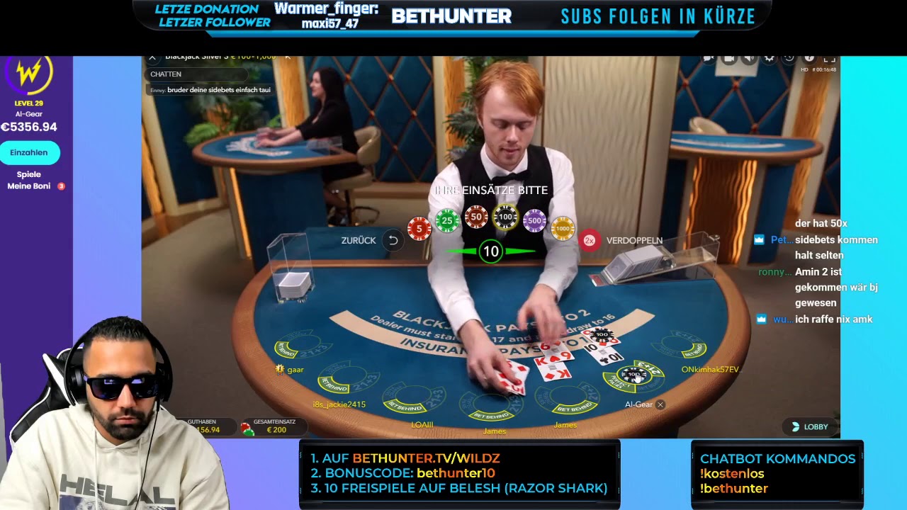 Al-Gear Live bei Twitch am Blackjack spielen. - YouTube