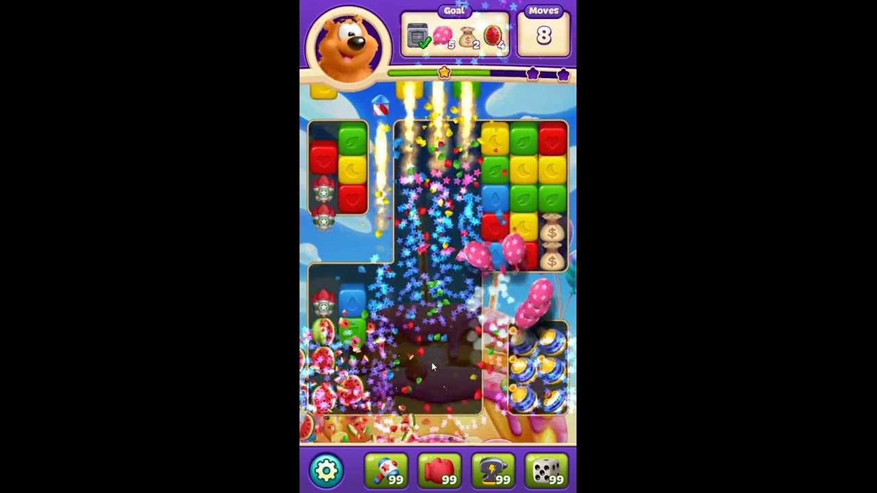 Toon Blast Level 8324 - NO BOOSTERS 🐻🐺🐱 | SKILLGAMING