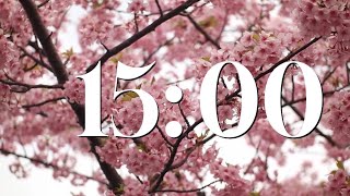 15 Minute Timer  - Sakura Flowers - 432 Drifting Sounds Ambient - Doorbell at the End