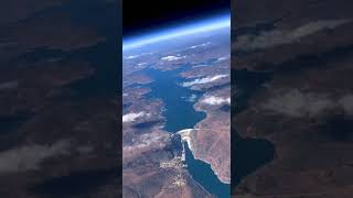Kariba Dam — Zambia from space ISS #interstellar #space #sky #moon #universe
