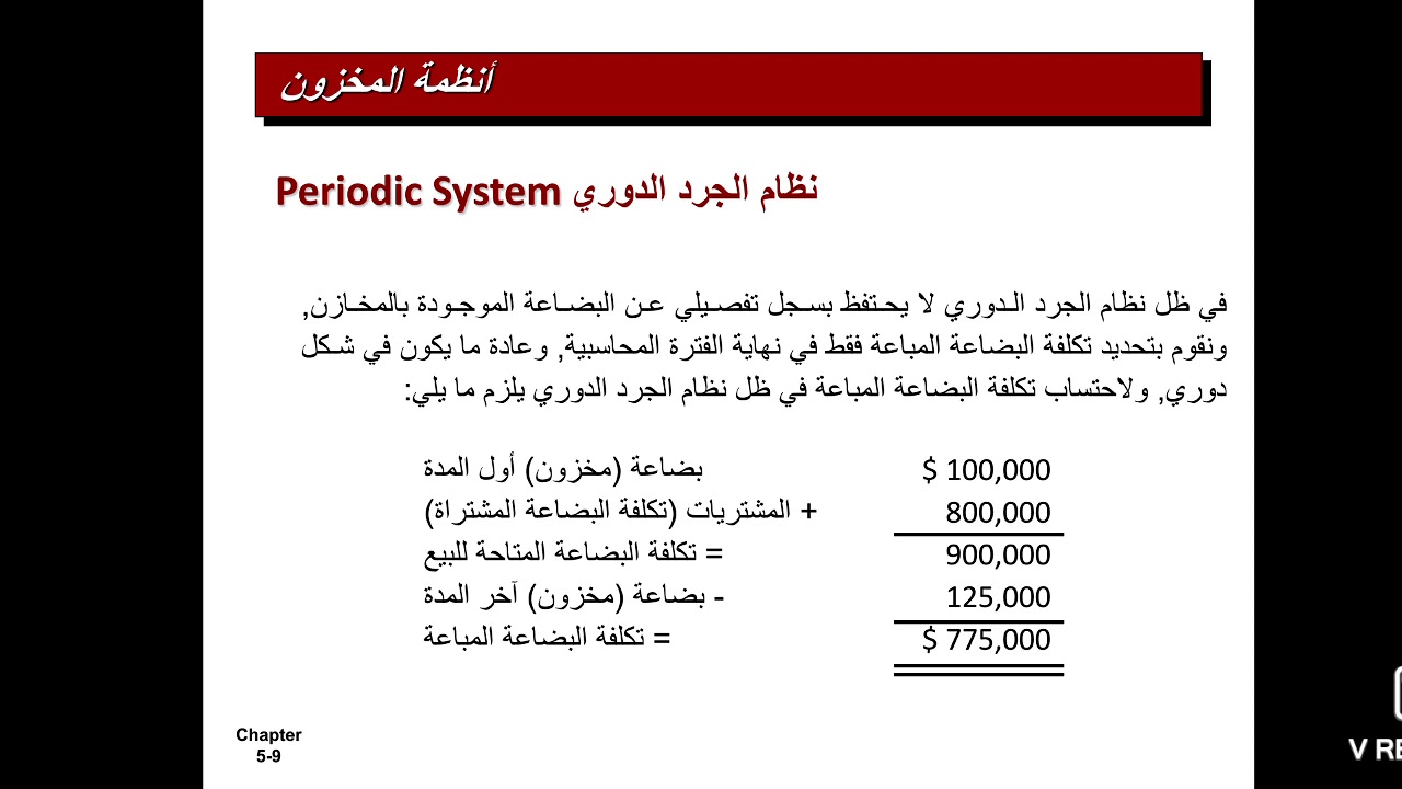 المحاسبة عن عمليات البضاعة 1