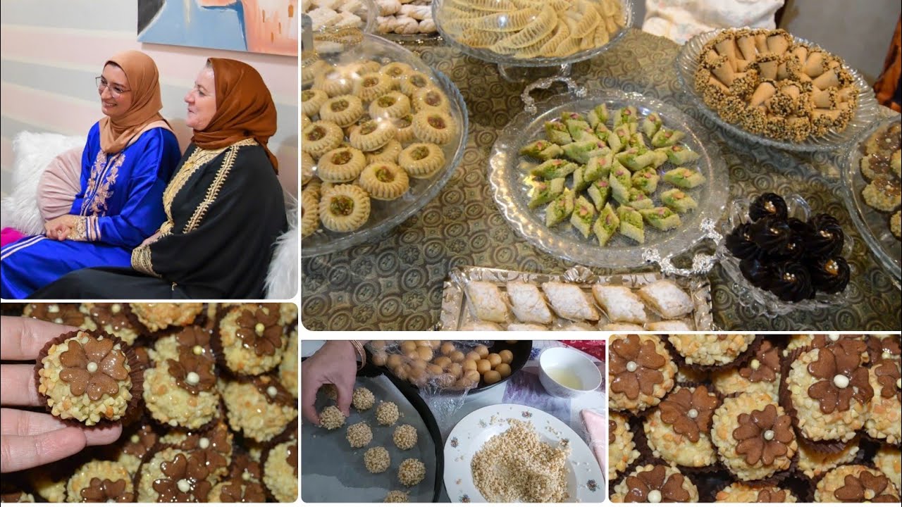 حلويات الهمة والشان من يد الاستاذة ماما 😊👌الغريبة المشوكة👌حلويات تطوانية 😍وجدناها في مناسبة عائلية 👍