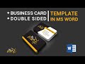 2 Sided Business Card Template Word 2 Sided Business Card Template Word