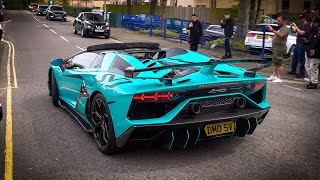 Cars Arriving At Supercars And Coffee - Gintani Lamborghini Aventador Svj, Mclaren F1, Nissan Gtr