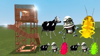 Polish Cow, Crazy Frog And Cockroach Vs Towers In Garry's Mod