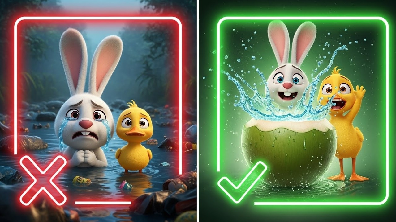 Dirty Water vs. Fresh Coconut! 🥥 Satisfying ASMR & Nature Rescue 🌱✨