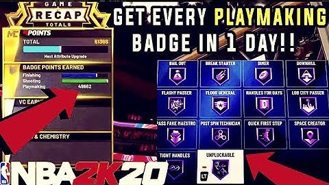 *NEW* FASTEST PLAYMAKING BADGE METHOD IN NBA 2K20 | GET ALL BADGES IN 1-2 DAYS