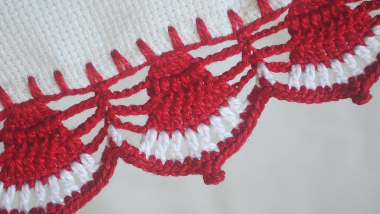 BARRADO DE CROCHÊ SINO DE NATAL #1214 | BICO DE CROCHÊ