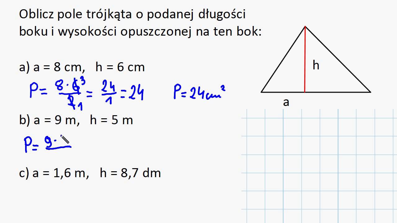 Wzór Na Pole Trójkata Z Boków Jak obliczyć pole trójkąta? - YouTube