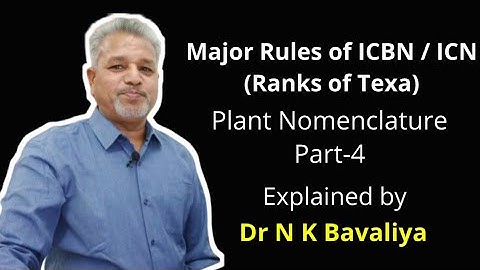 Major rules of ICBN/ICN | Ranks of Texa | Plant Nomenclature Part-4 | Dr N K Bavaliya