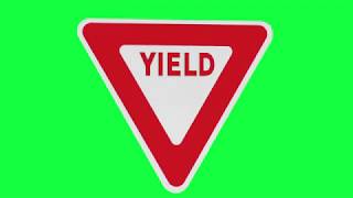 Yield Sign Green Screen Logo Loop Chroma Animation