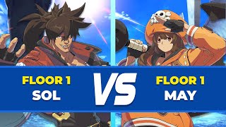 GGST Floor 1 ▶ May vs Sol . Low Level Gameplay