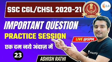 SSC CGL/CHSL 2020-21 | Maths by Ashish Rathi | Practice Session