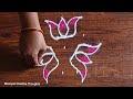 Friday Simple Rangoli designs with 5×3 Dots | Sukravaram Muggulu 2025