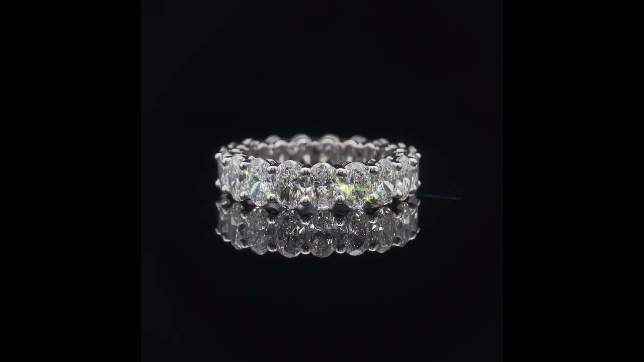 4.73 Carat Diamond Oval Eternity Band in 14k White Gold - Classic & Timeless