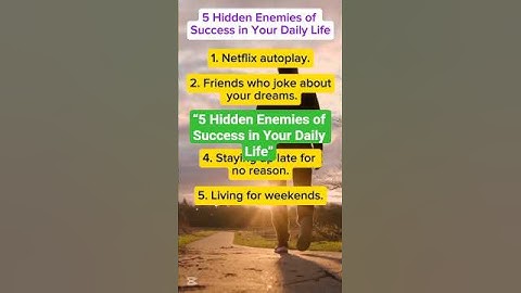 5 Hidden Enemies of Success in Your Daily Life #shortvideo #financialmindset #motivation