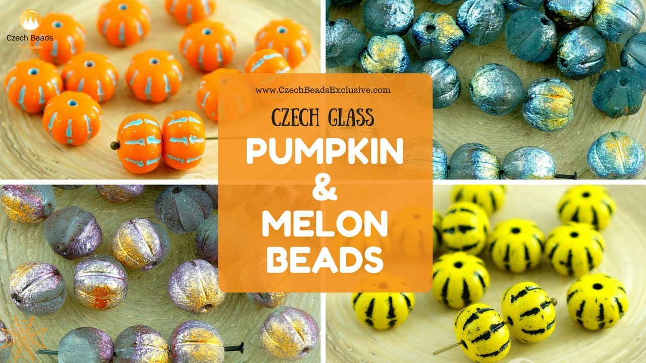 PUMPKIN & Melon Czech Glass Beads