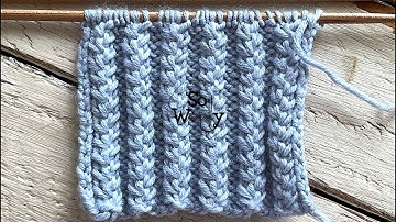 Double Braided Ribbing knit stitch: A reversible two-row repeat pattern, that lays flat- So Woolly