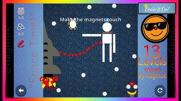 Brain It On! Community "SPACE TIME!" 13 Player-Submitted Levels solved by nagmok