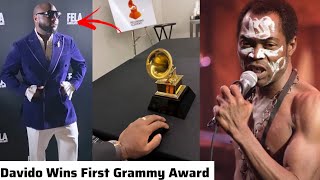 Davido Wins First Grammy U0026 Honors Fela Kuti In Los Angeles At His Lifetime Grammy Achievemen Party