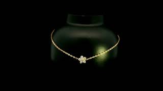 Diamond Flower Bracelet in 18K Yellow Gold