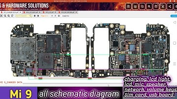 Mi 9 all schematic diagram charging lcd light lcd mic speaker network volume keys sim card usb board