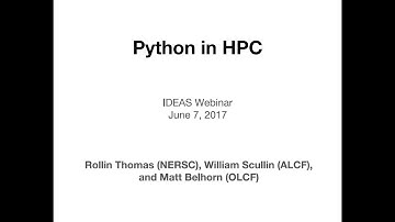 IDEAS-ECP Webinar: Python in HPC
