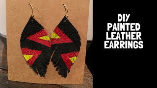 Painted Leather Earrings DIY | How to cut fringe earrings on a Cricut | DIY Cricut Earrings
