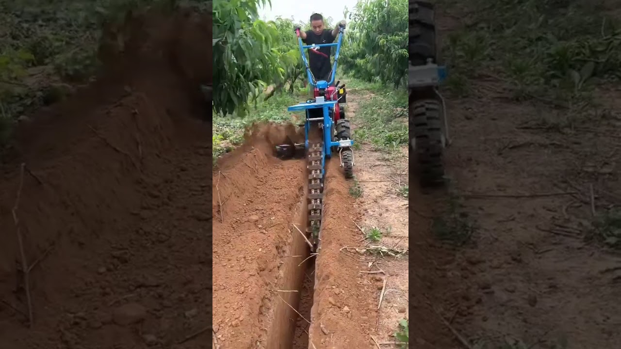 Mini handheld chain trencher ditch digger 