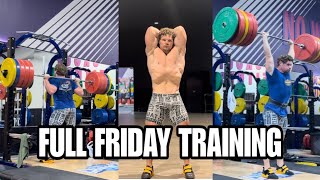 100kg weightlifter. Olympic weightlifting. Back accessories. Posing. TWB Friday training