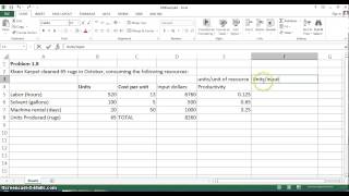 Operations Management -- Productivity Measurements