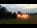 Jaguar bus catches fire
