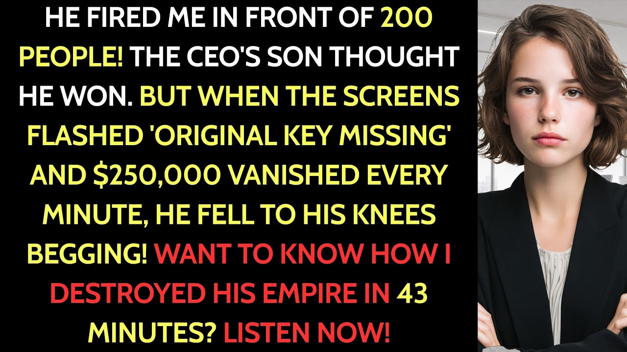 CEO's Son Fired Me in Front of 200 Employees—I Sparked a $250k/Minute Crash That Bankrupted the CEO