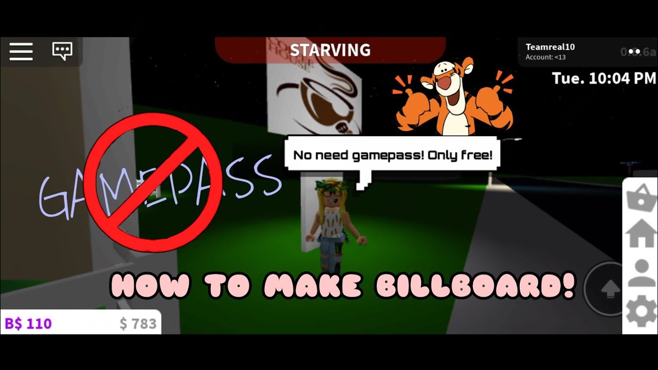 How To Make A Billboard Without A Gamepass In Bloxburg Youtube - roblox games nasty roblox free gamepass