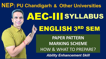AEC 3 Syllabus NEP PU English 3rd semester #puexam 