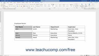 Word 2019 and 365 Tutorial Selecting Table Objects Microsoft Training