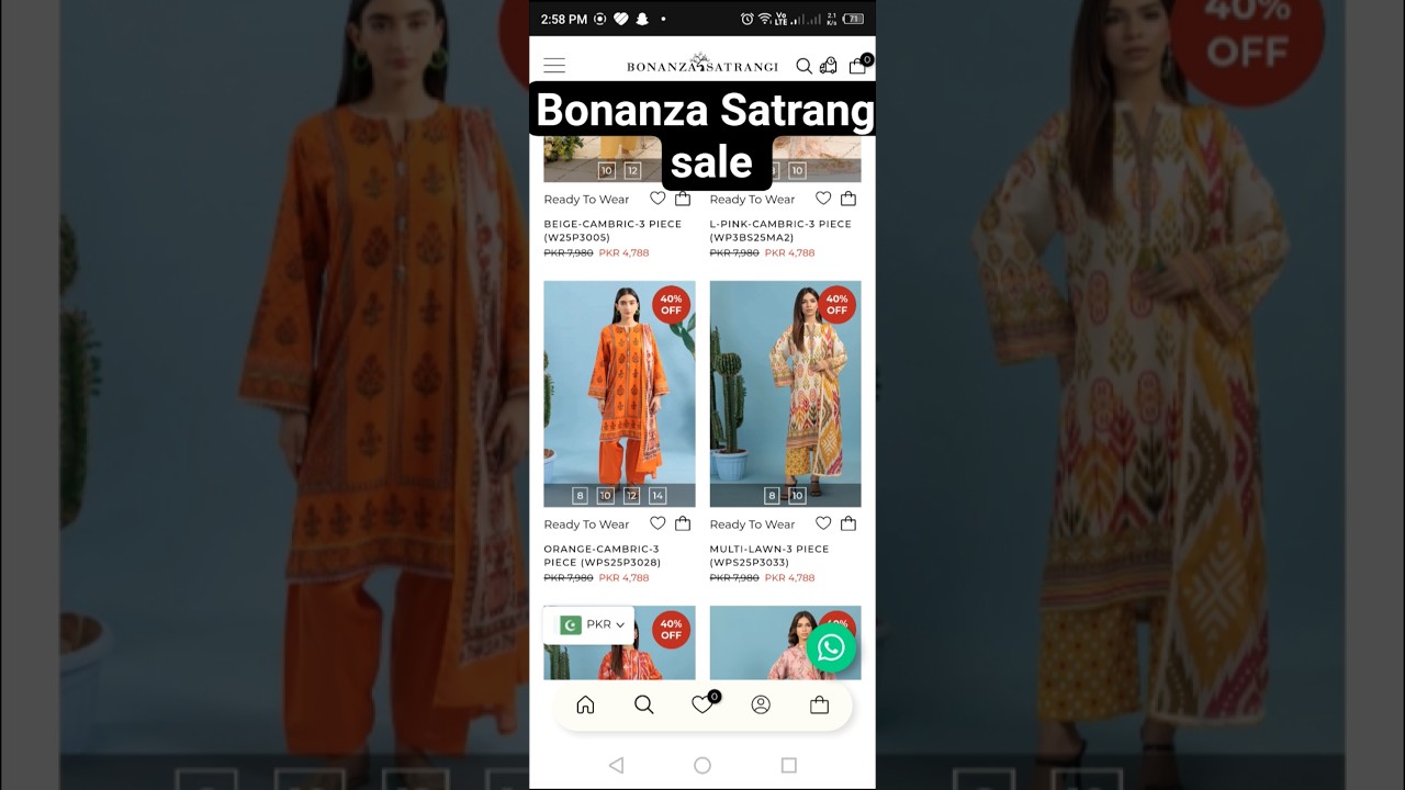Bonanza Satrangi sale 40% off # 3 piece stiched dresses
