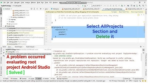 A problem occurred evaluating root project android