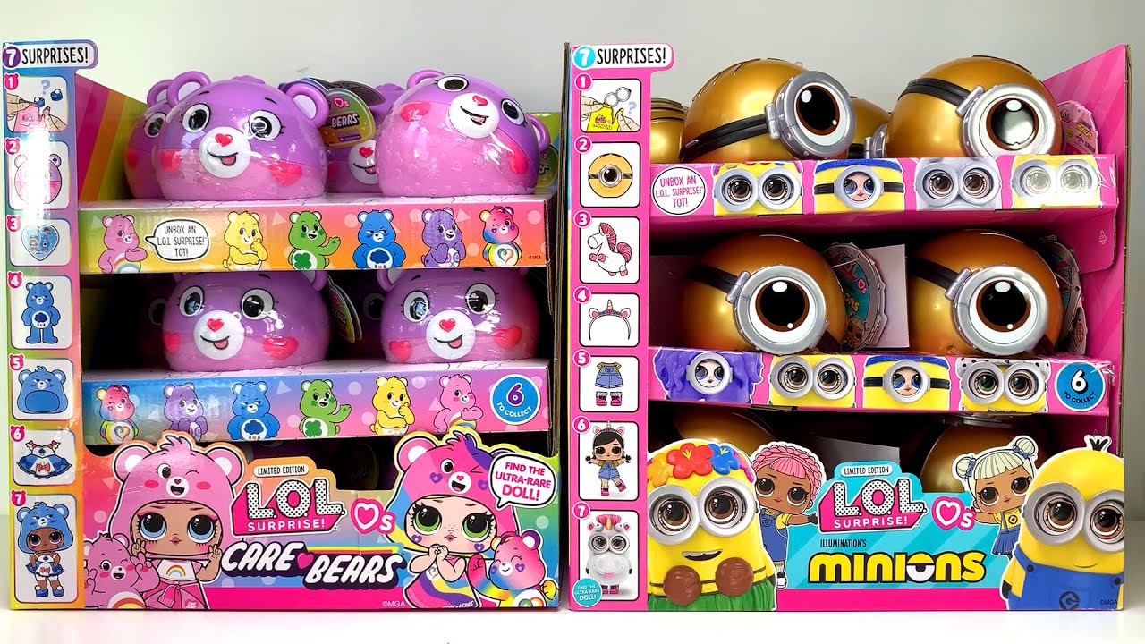NEW! LOL Surprise Care Bears and Minions FULL CASE - Relaxing Unboxing ...