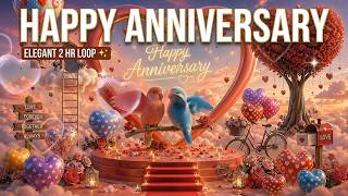 Happy Anniversary Love Birds Elegant Ambience Celebration Wallpaper ✨ | 2 Hour Loop
