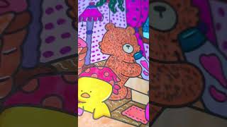 Coloring a Cute Teddy Bear Scene