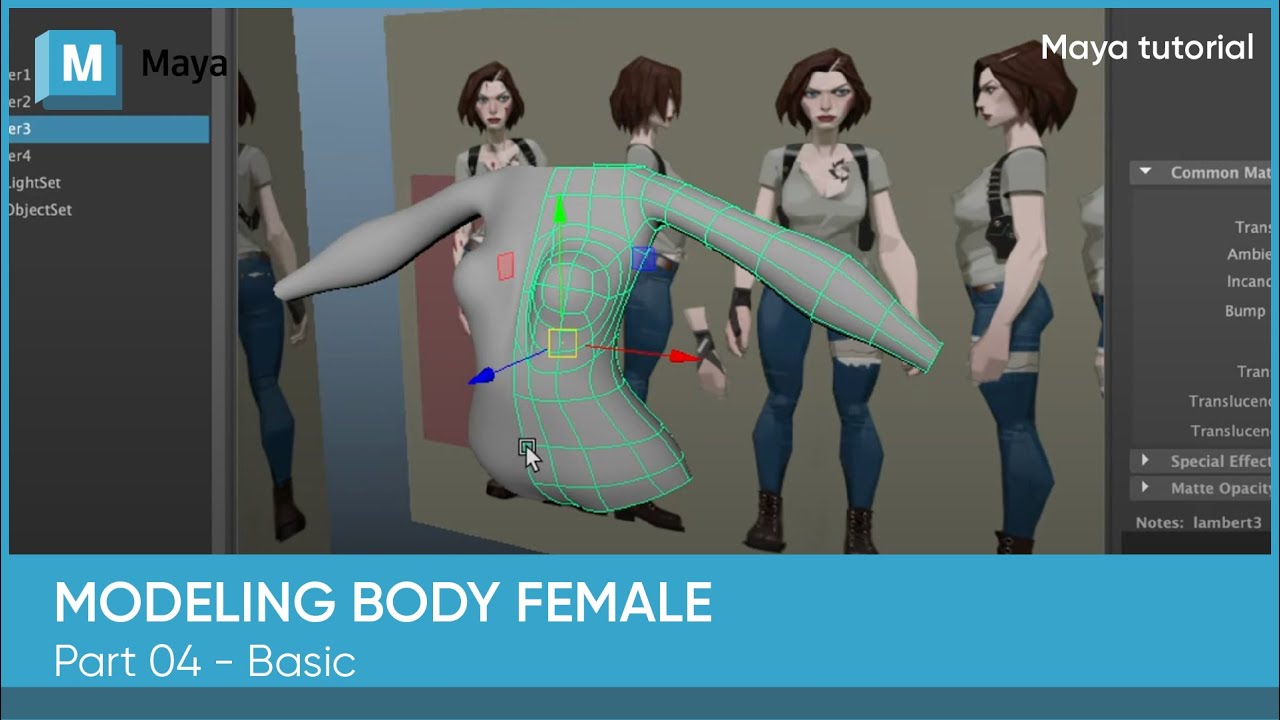 MAYA: Modeling Body Female - Part 4 - YouTube