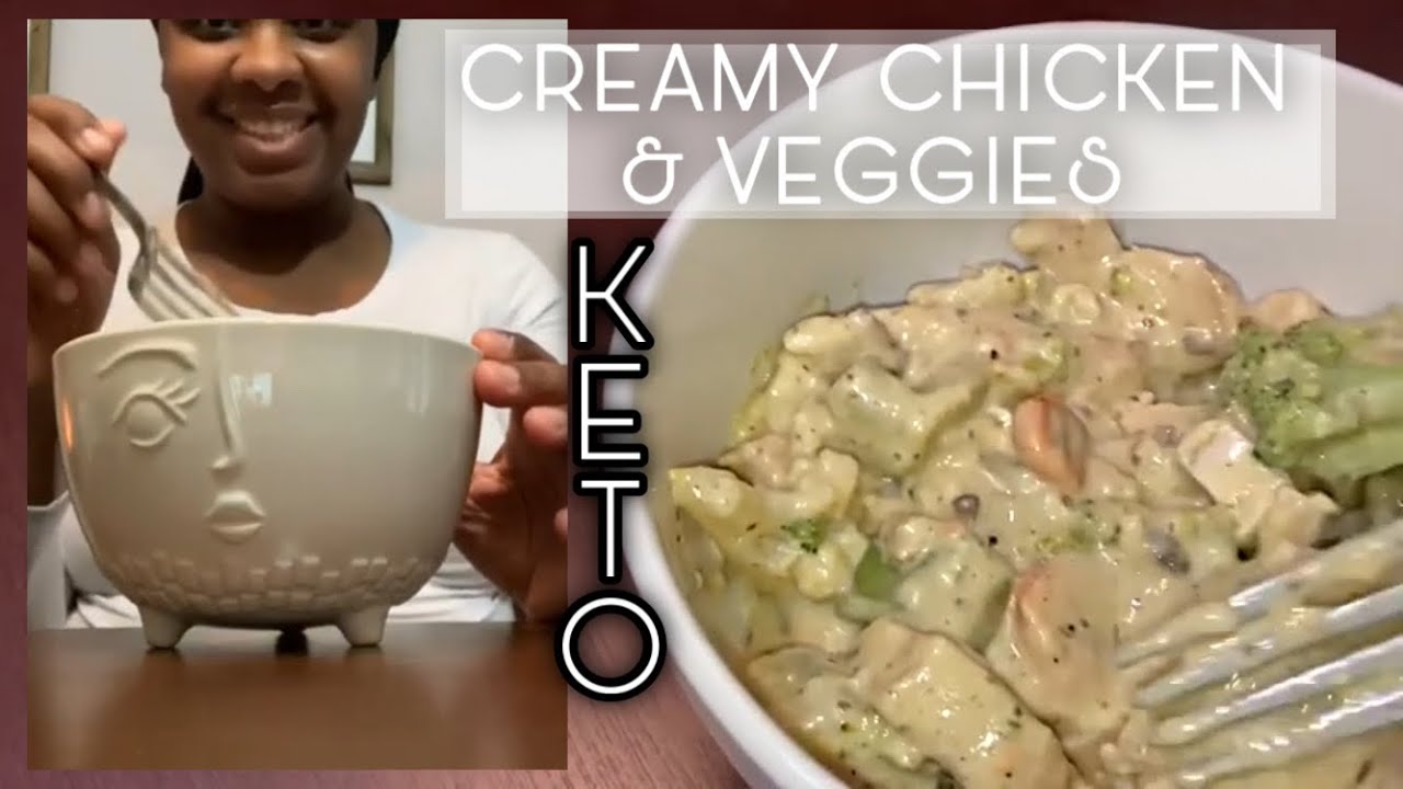 KETO Creamy Chicken and Veggies Recipe!! (5 Ingredients!) | Keto Meal