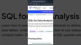 Data Analyst Certification | Udacity | SQL For Data Analysis #dataanalystcertifications #dataanalyst