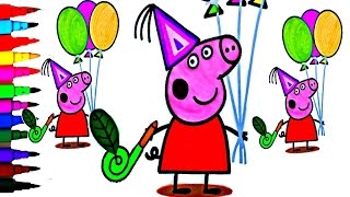 PEPPA PIG Coloring Book Pages Birthday Balloon Kids Fun Art Learning Videos Kids Balloons Toys