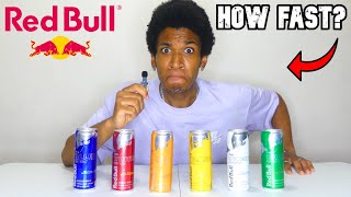 ASMR - 6 Cans of Red Bull INHALED Quickly (Variety Flavors)