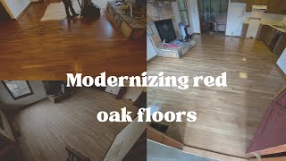 Modernizing these red oak floors🤩