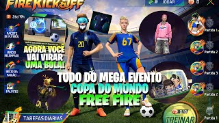 TUDO DO MEGA EVENTO DA COPA DO MUNDO FREE FIRE! VIRE UMA BOLA, ESTÁDIO DE FUTEBOL NO MAPA E MAIS!!