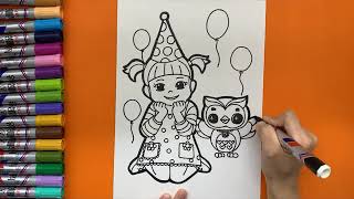 엉뚱발랄 콩순이 | 콩순이와 새요 따라 그리기 | 생일 축하해 | 콩순이 | 새요 | 그리기